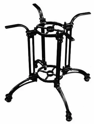 Atc Andalusia Black Cast-Aluminum 4-Leg Umbrella-Compatible Table Base – 30" X 30" X 27.5" 1