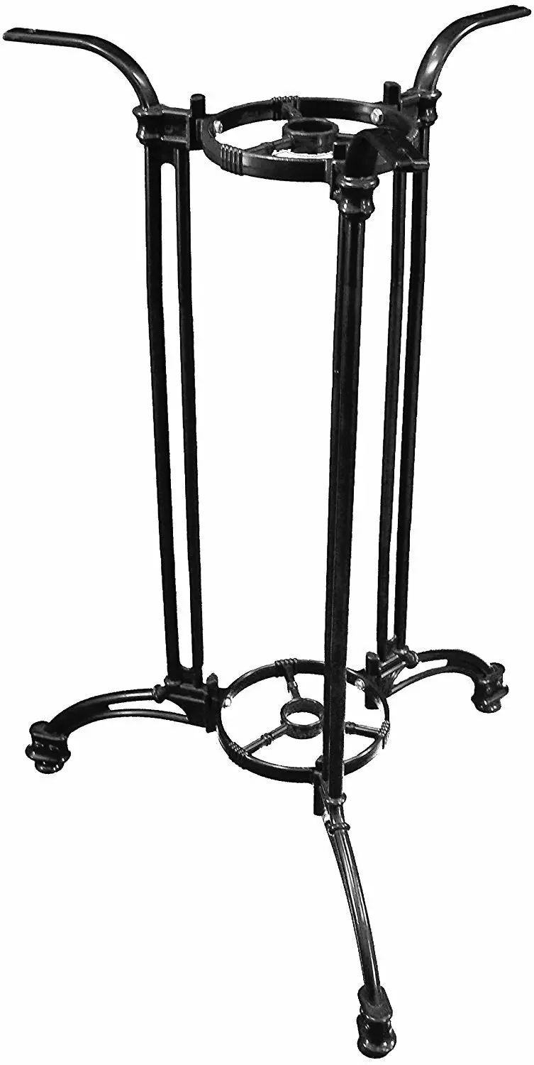 Atc Andalusia Cast Aluminum Round Table Base – Bar-Height 3-Leg Design With Umbrella Hole (19″ D × 42″ H) 1