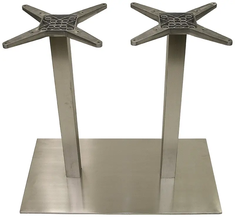 Atc Futura Low-Profile Rectangle Table Base – Dual Stainless Columns & Spyder Supports, 17.75" × 32" × 40" 1