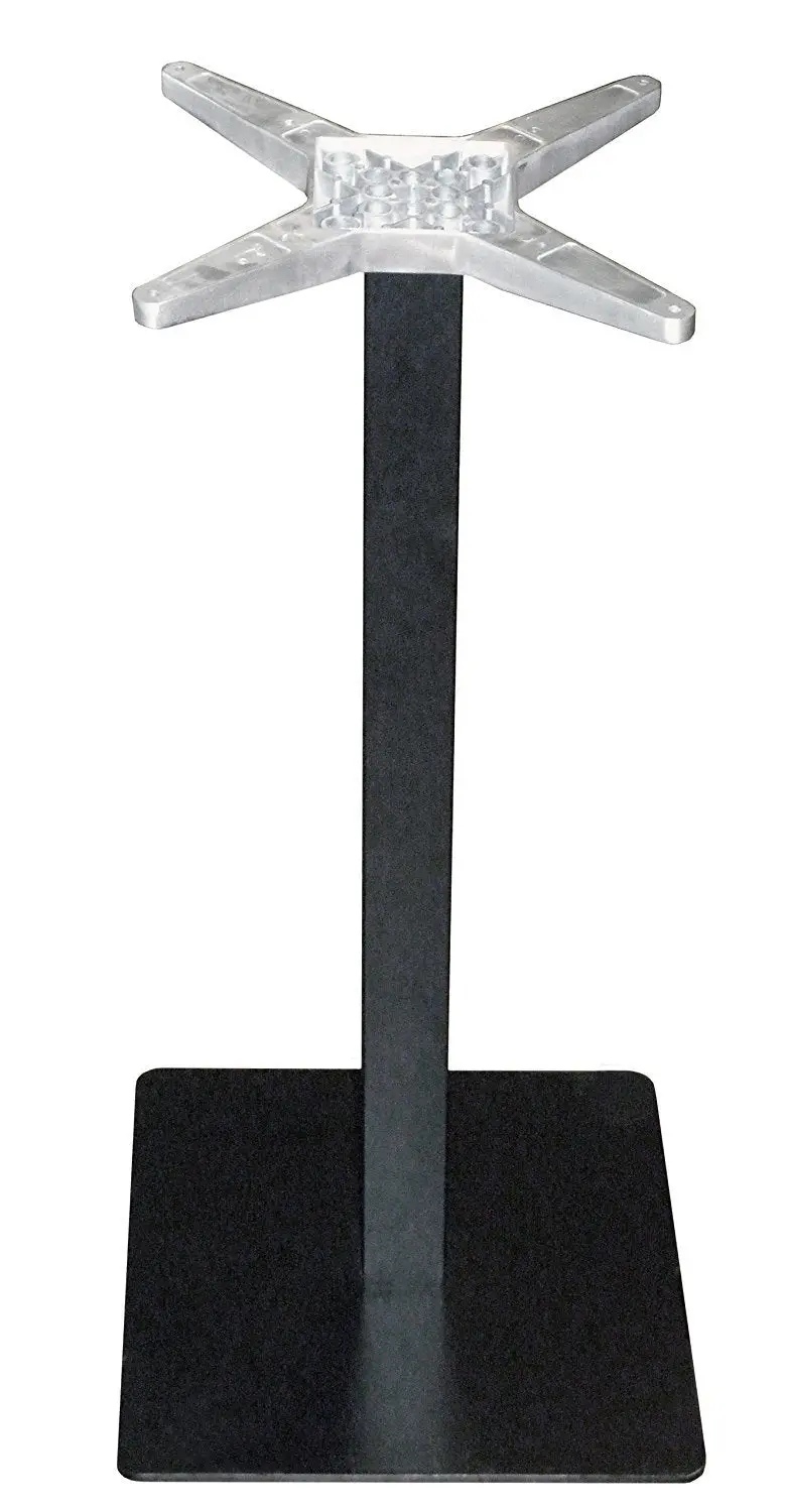 Atc Futura Low-Profile Square Table Base – Powder-Coated Galvanized Steel, 20" X 20" Black Bar Height Base 1