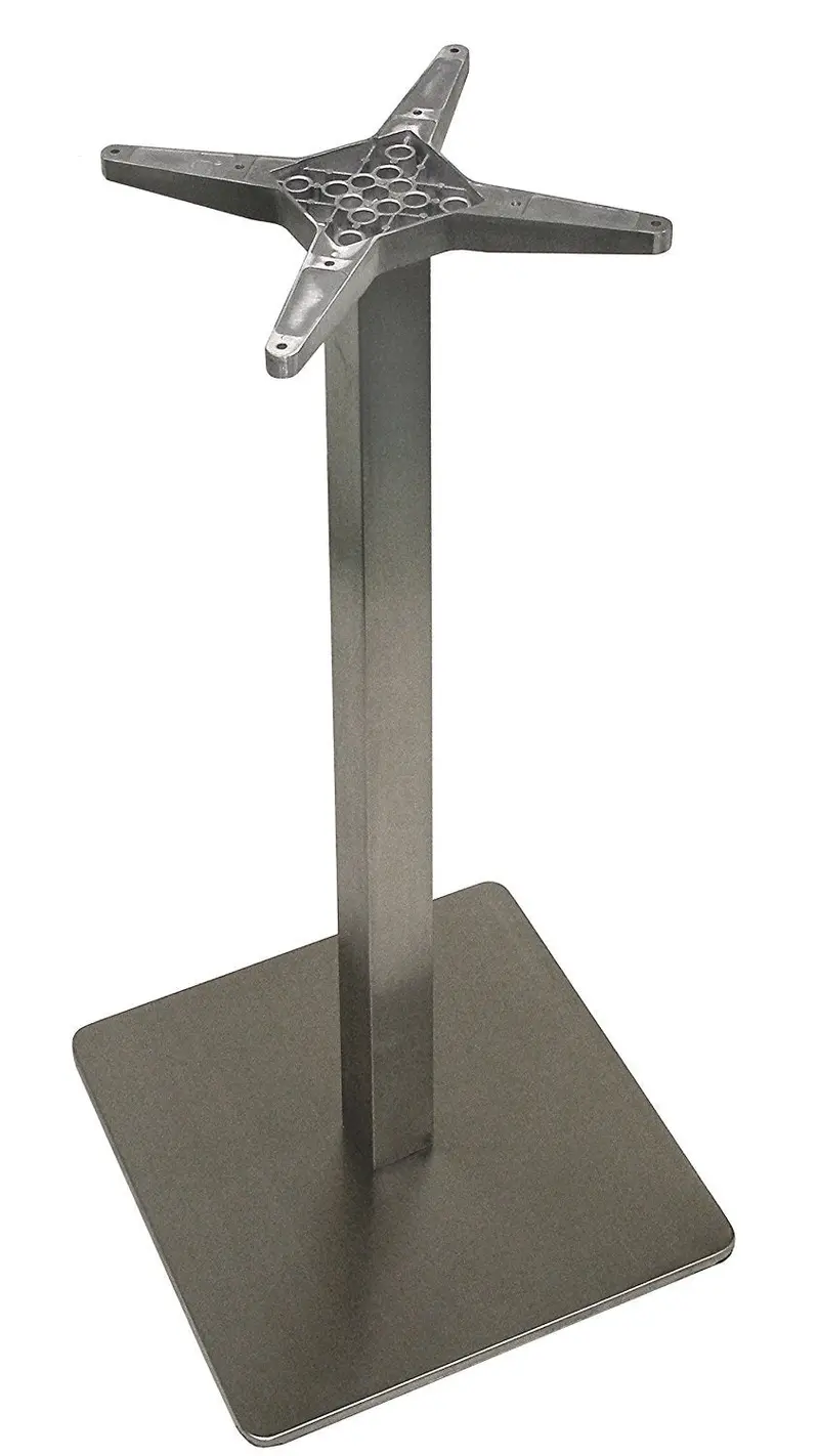 Atc Futura Low-Profile Stainless Steel Square Table Base – 18" X 18" X 40" Bar Height 1