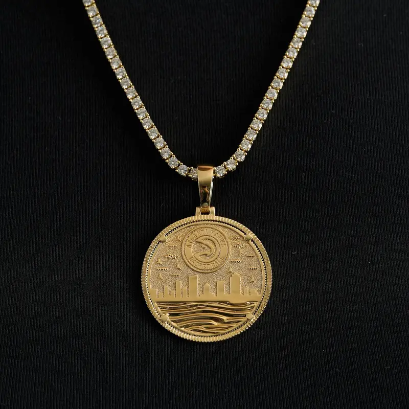 Atlanta Hawks Nba Coin Pendant – Yellow Gold 1