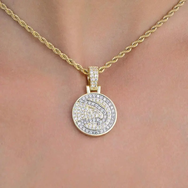 Atlanta Hawks Nba Micro Logo Pendant – Authentic Team Necklace 1