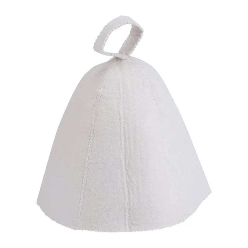 Authentic Wool Felt Russian Sauna Hat – 100% Pure White Banya Cap, 22 Cm (8.66 In) 1