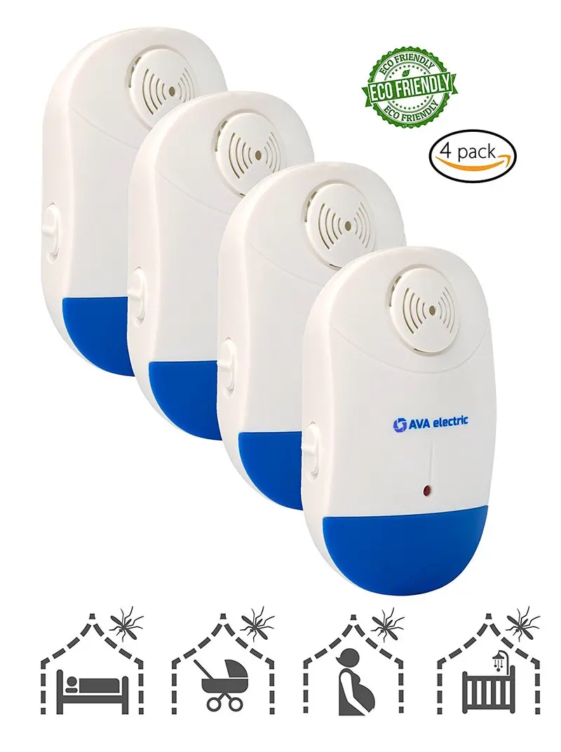 Ava Electric Ultrasonic Pest Repeller – 4-Pack Dual-Wave Plug-In Device With Night Light For Indoor Insect & Rodent Control 1