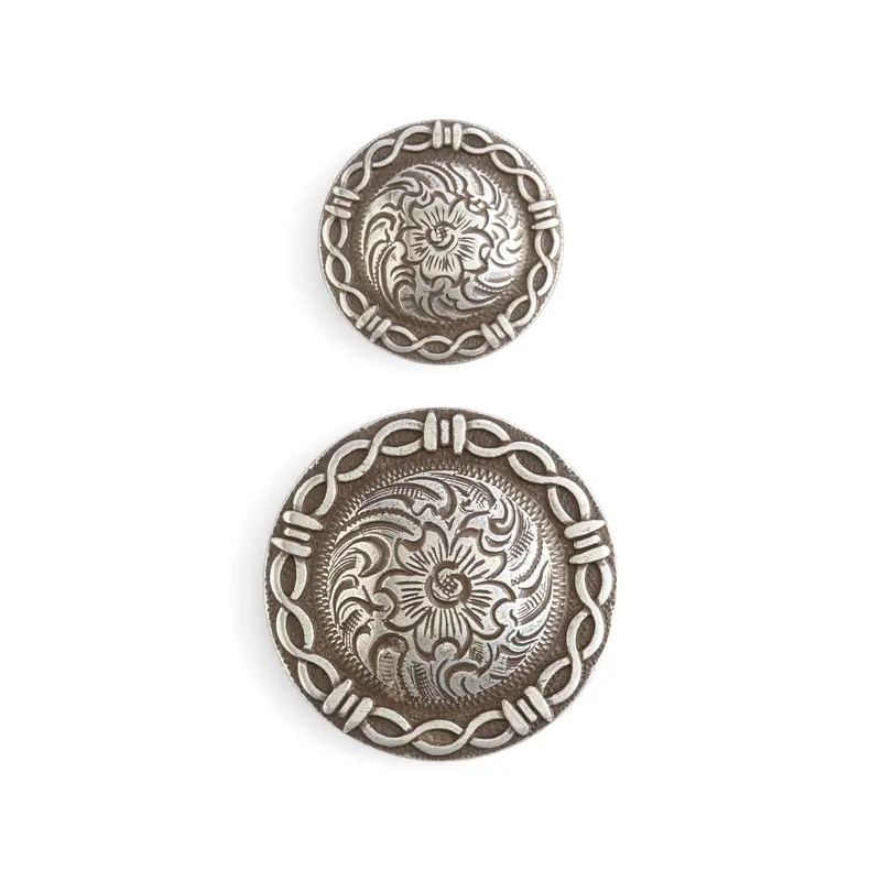 Barbed Wire Pattern Conchos For Western-Style Leatherwork 1