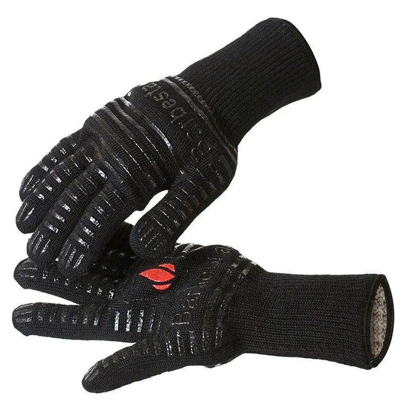 Barbestar Extreme Heat-Resistant Grilling Gloves – 14-Inch Black Oven Mitts, Up To 932°F Protection, Forearm Coverage 1