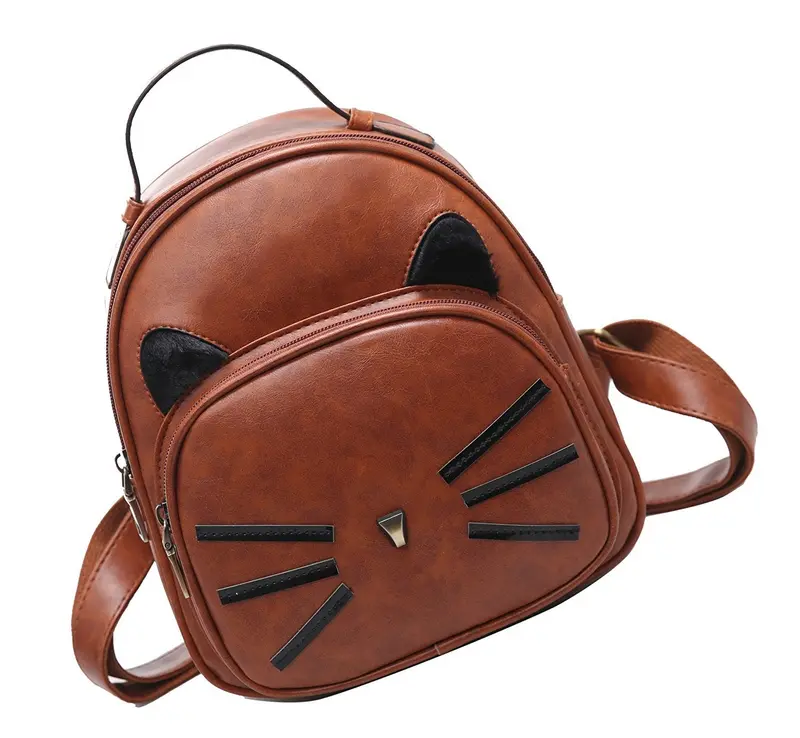 Basilion Retro Cat-Themed Mini Backpack – Cute Casual Daypack For Students And Everyday Use 1