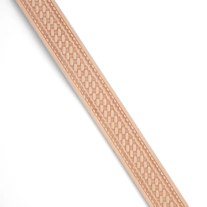 Basketweave And Scalloped Trim Belt Blank 1