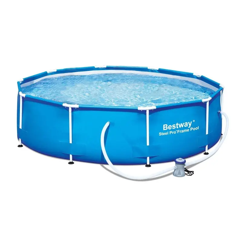 Bestway 12-Foot Steel Pro Frame Above-Ground Swimming Pool Kit With Filter Pump – Easy-Setup Family Pool 1