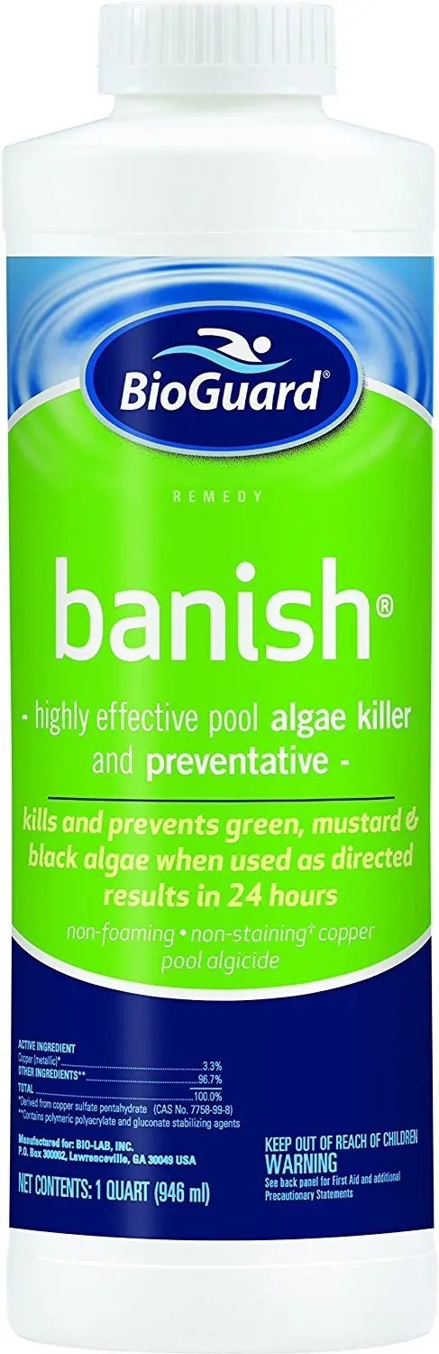 Bioguard Banish Algaecide – 1-Quart Concentrate (3-Pack) For Clear Pool Water 1