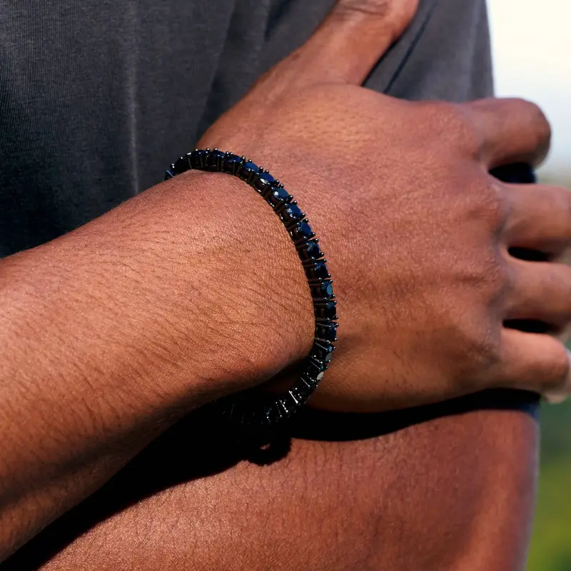Black-Finished 5Mm Diamond Tennis Bracelet 1