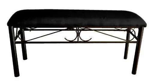 Black Metal Bench With Waterproof Pvc Cover – All-Weather Indoor/Outdoor Seating Solution 1
