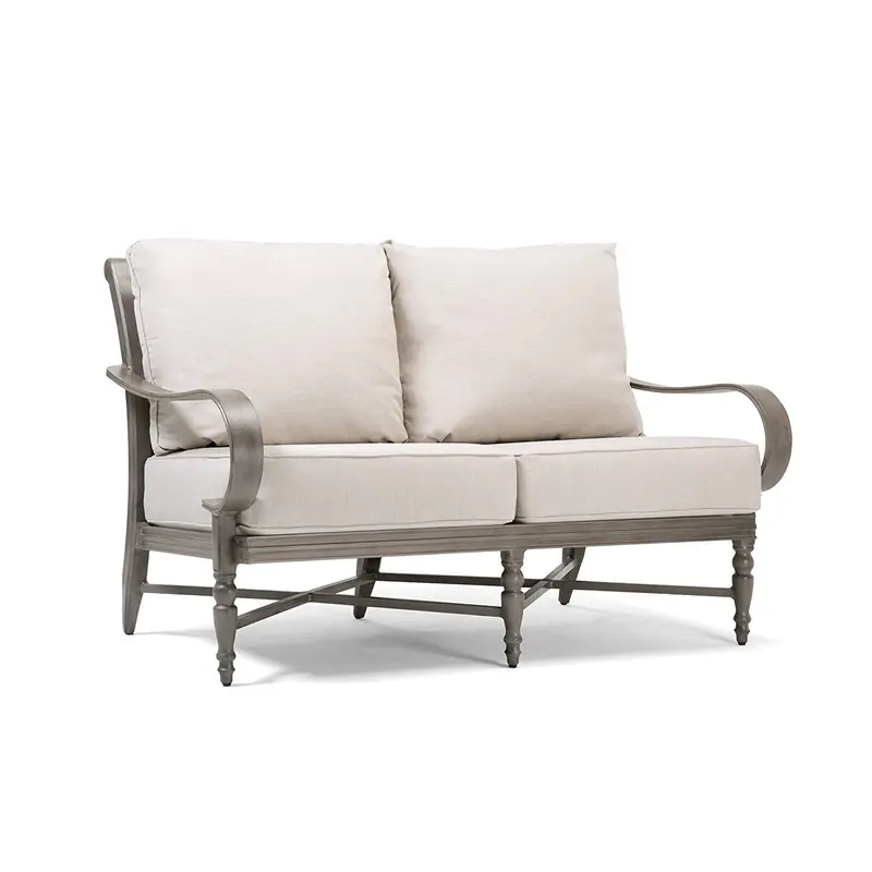 Blue Oak Saylor Outdoor Loveseat With Outdura Remy Sand Performance Cushions 1