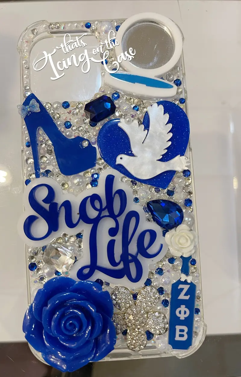 Blue & White Snob Life Sorority Snap Case For Iphone 12 Pro Max & 13 Pro Max 1