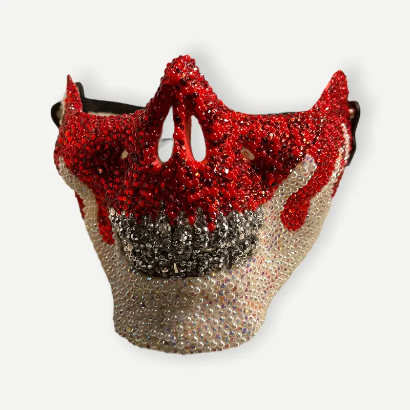 Bold Crimson & Bling Face Mask – Vibrant All-Season Wear 1