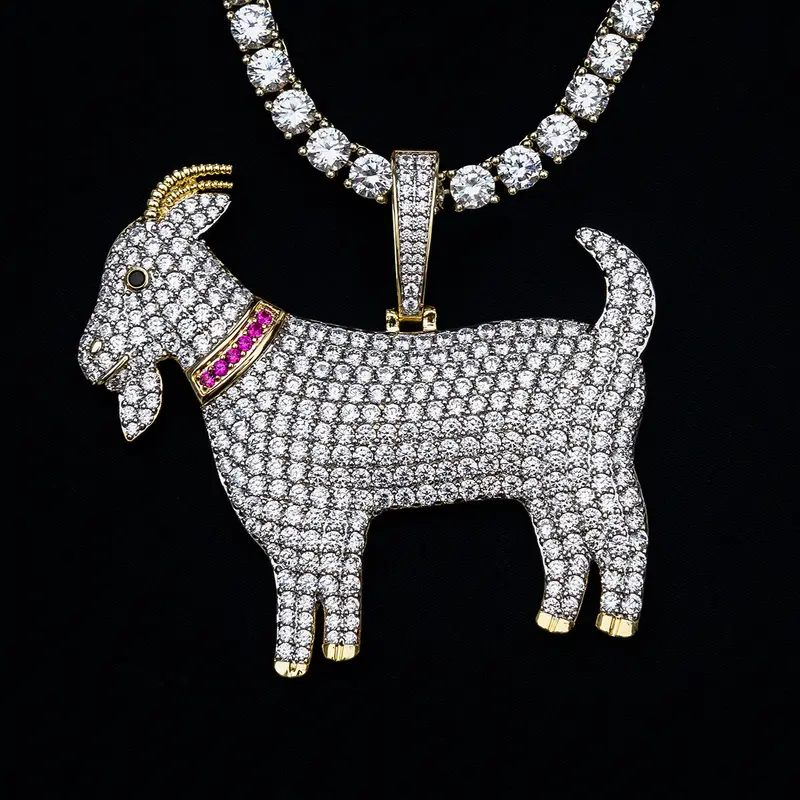 Bold Goat Pendant Crafted In Yellow Gold 1