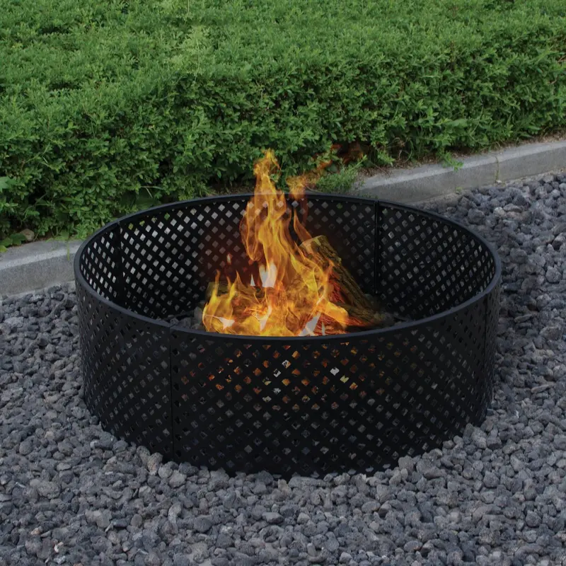 Bond Steel Fire Ring – 36" Diameter, Powder-Coated Lattice Design 1