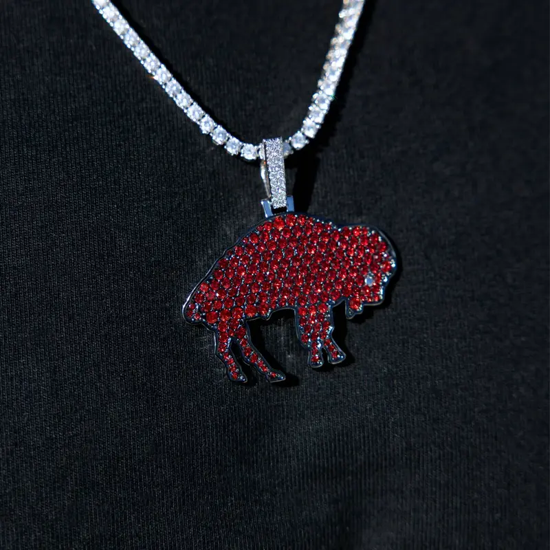 Buffalo Bills Vintage Nfl Pendant – White Gold 1