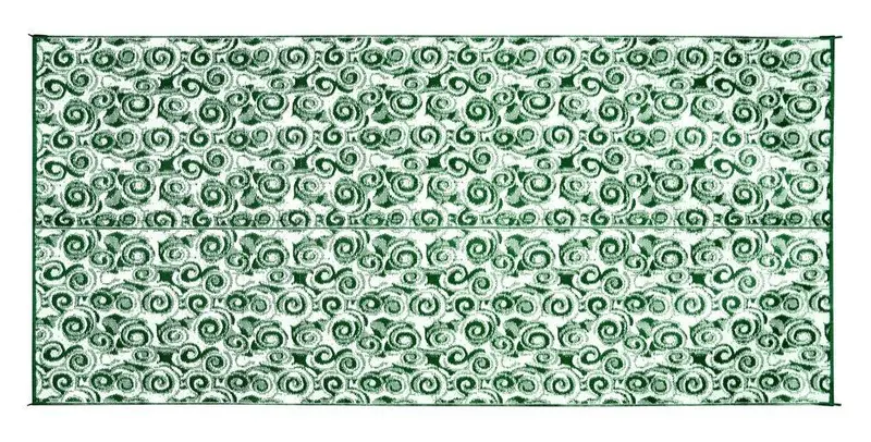 Camco Reversible Outdoor Mat – 8 Ft X 16 Ft Green Swirl Design 1