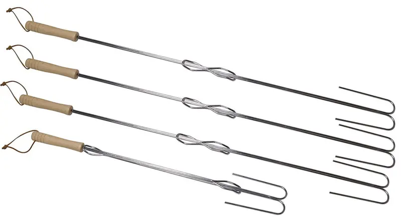 Camp Chef 6-Piece Extending Roasting Fork Set – Heat-Safe, Adjustable Tools For Campfire Cooking 1