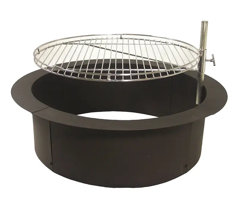 Catalina Creations Heavy-Duty Fire Ring With Integrated Cooking Grate For Outdoor Use 1