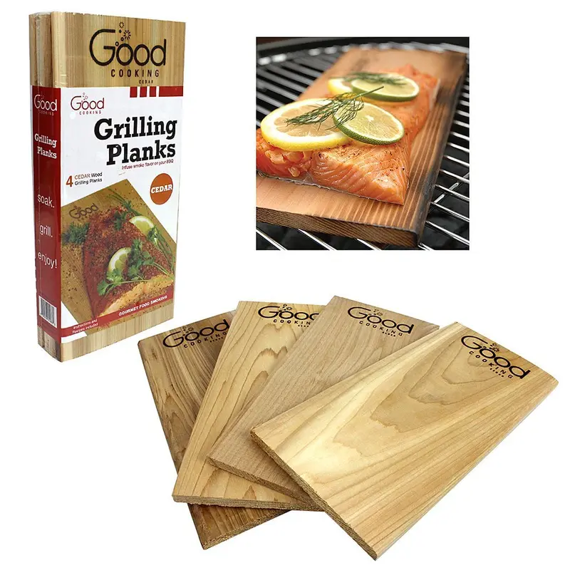Cedar Grilling Plank Set – 4 All-Natural Wood Planks For Flavorful Smoked Entrees And Outdoor Grilling 1
