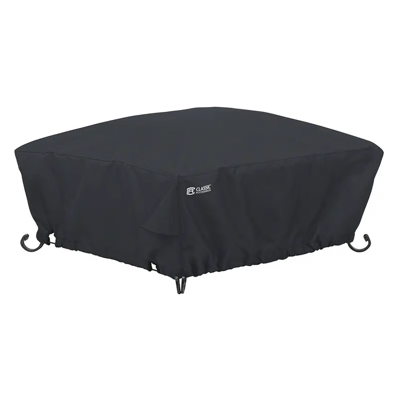 Classic Accessories Square Fire Pit Cover – Heavy-Duty 36" Black Protective Cover For Outdoor Fire Pits 1
