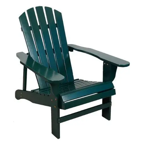 Classic Hunter Green Painted Wood Adirondack Chair – Outdoor Seating 1