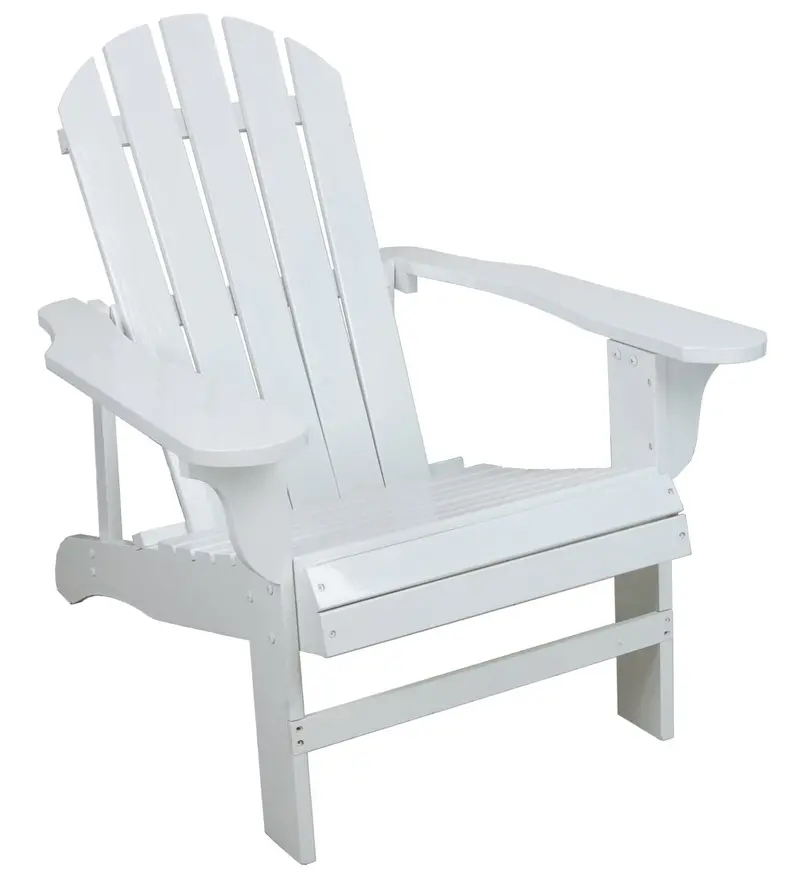 Classic White Painted Adirondack Chair – Traditional Outdoor Seating 1