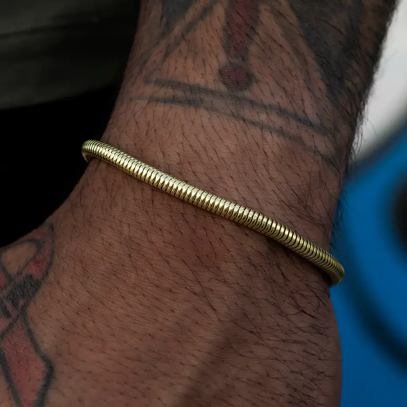 Classic Yellow Gold Snake Link Bracelet (4Mm) 1