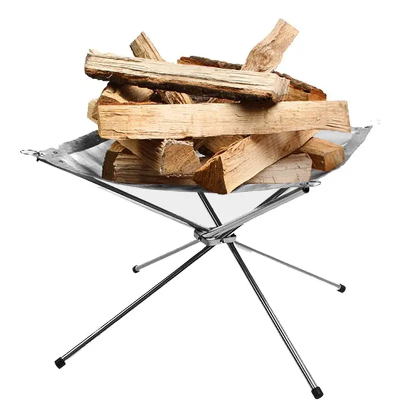 Collapsible Steel Mesh Outdoor Fire Pit – Portable Camping & Backyard Fireplace With Carry Bag 1