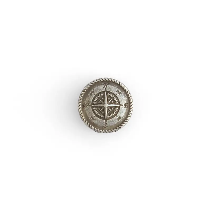 Compass-Themed Button Concho For Western & Boho Accessories 1