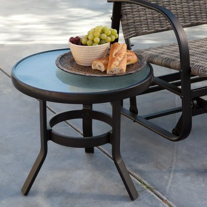 Coral Coast Del Rey 20-Inch Round Patio Side Table – Compact Outdoor Accent Table 1