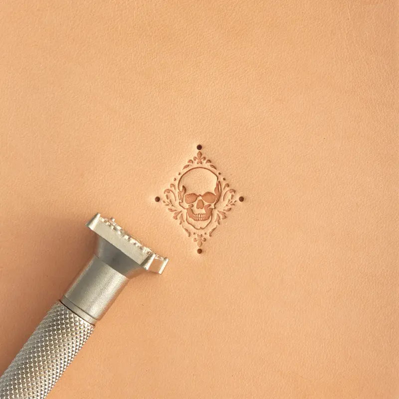 Craftool Fleur-De-Lis Skull Leather Stamp 1