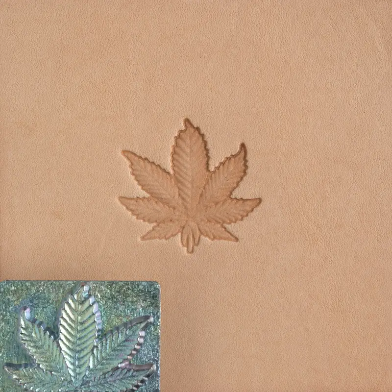 Craftool Hemp Leaf Leather Stamp Head – Botanical Texture 1
