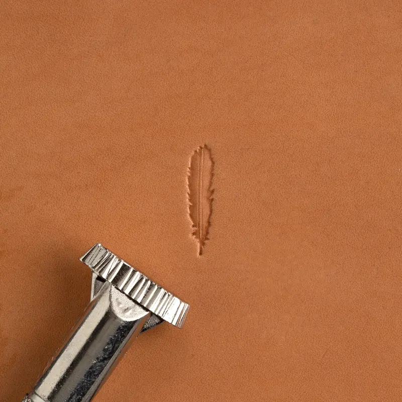 Craftool Single Feather Stamp For Elegant, Minimalist Leather Art 1