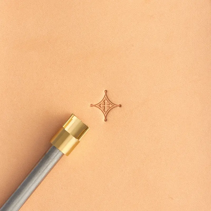 Cross Motif Box-Style Brass Leather Stamp 1