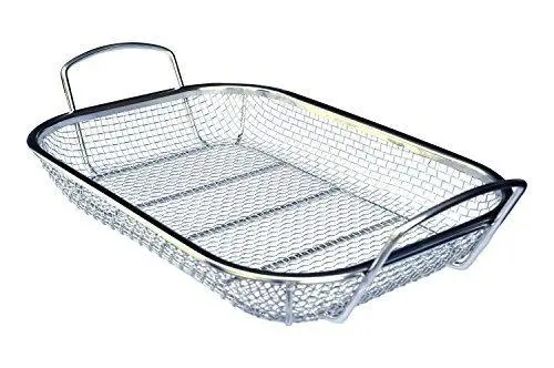 Culina Stainless Steel Square Grilling Basket – Ideal For Vegetables, Seafood, And Small Cuts 1