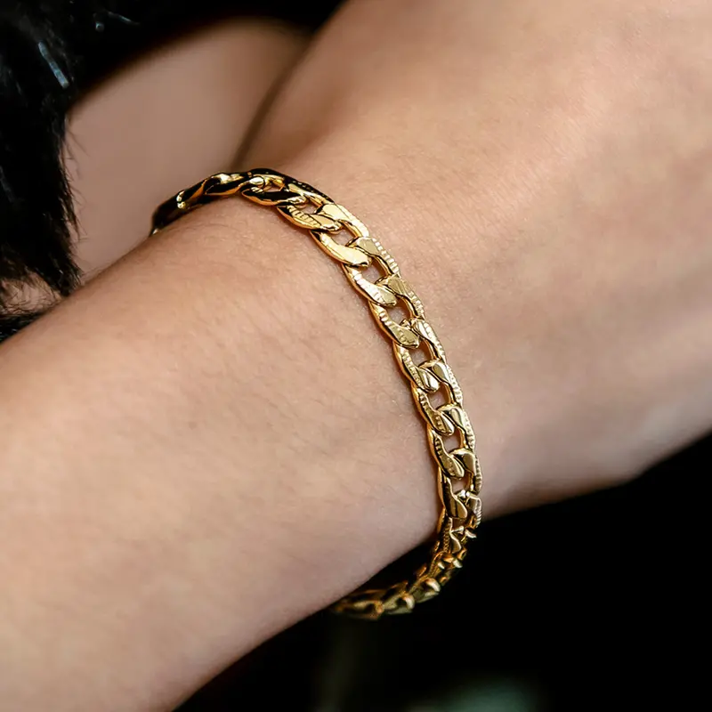 Curb Chain Bracelet – 6Mm, 14K Yellow Gold (Alternative Style) 1