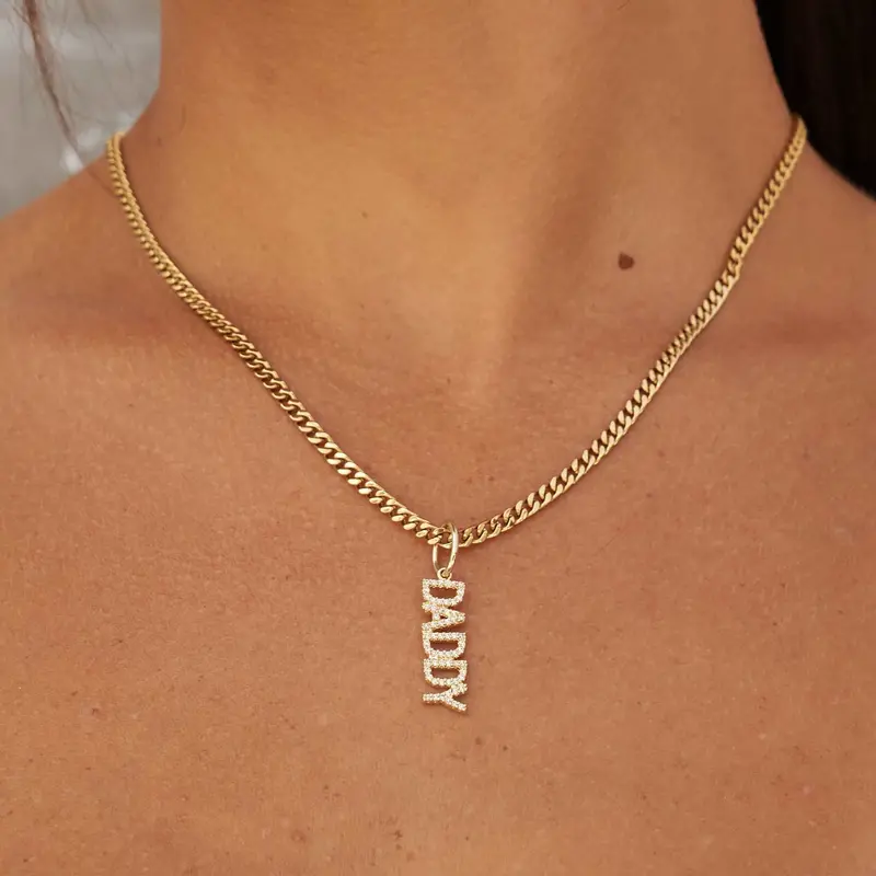Daddy Personalized Pendant In Yellow Gold 1