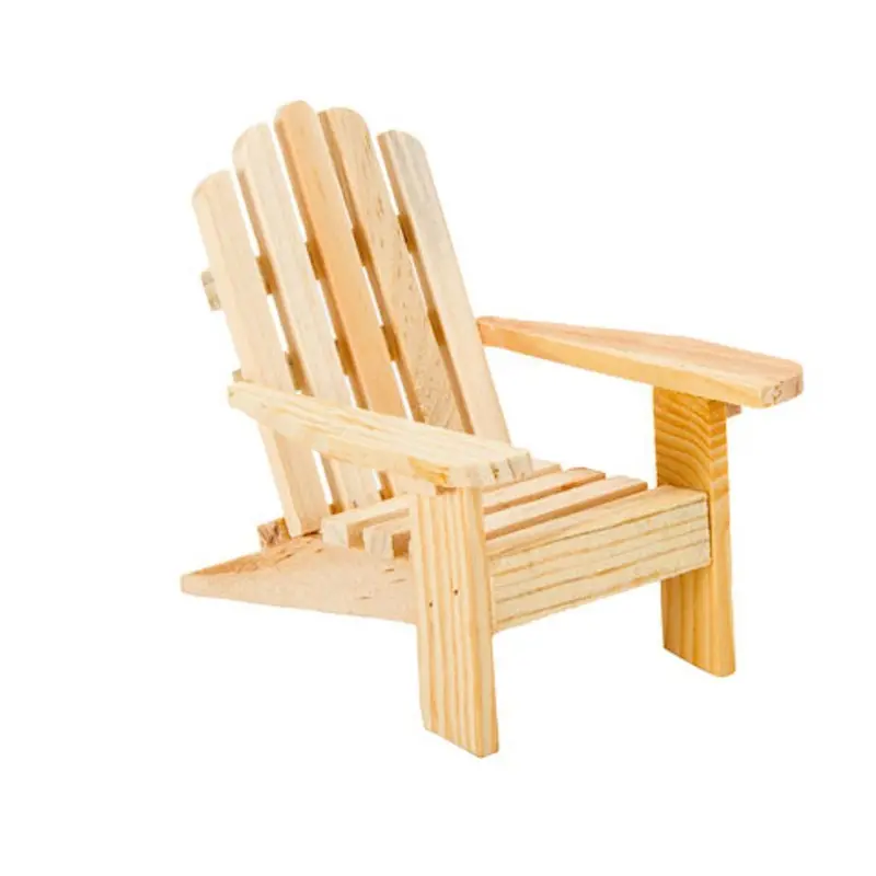 Darice Natural Cake Top Adirondack Chairs – Set Of 3 Beach-Themed Wedding Seating Pieces 1