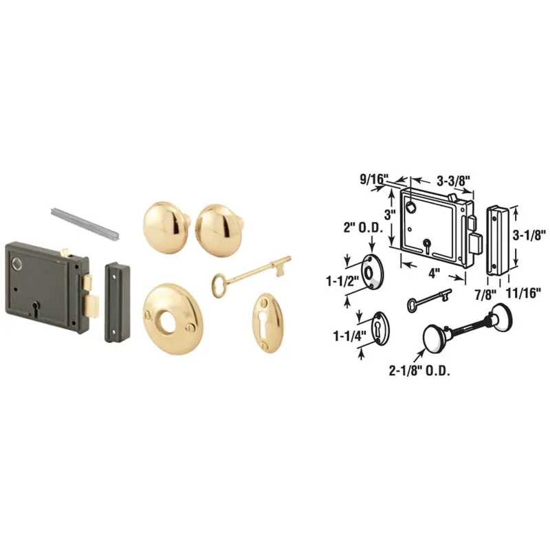 Defender Security Bit Key Trim Lock – Horizontal Installation, Heavy-Duty Cylinder Lock 1