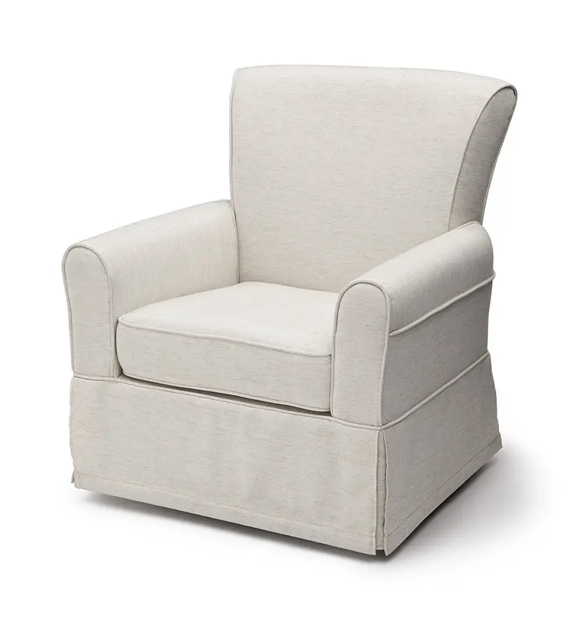 Delta Furniture Upholstered Swivel Glider Rocker – Sand-Colored Indoor Lounge Chair With Smooth Motion Mechanism 1
