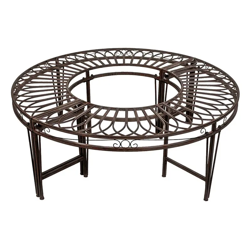 Design Toscano Gothic-Style Roundabout Garden Bench – Decorative Steel Seating For Landscaped Spaces 1