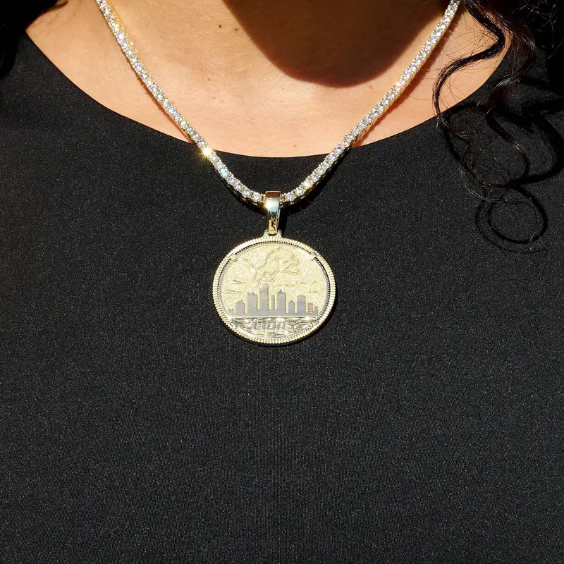 Detroit Lions Nfl Official Coin Pendant – 14K Yellow Gold 1