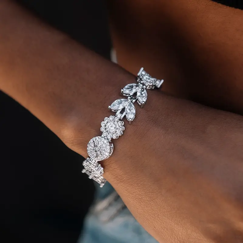 Diamond Flower Accent Bracelet 1