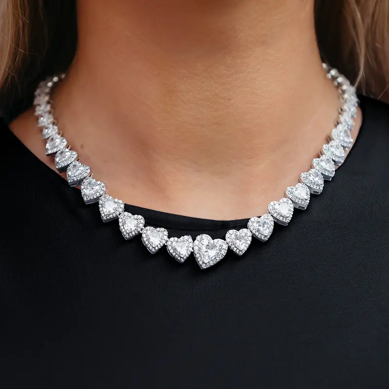 Diamond Heart Cluster Pendant Necklace 1