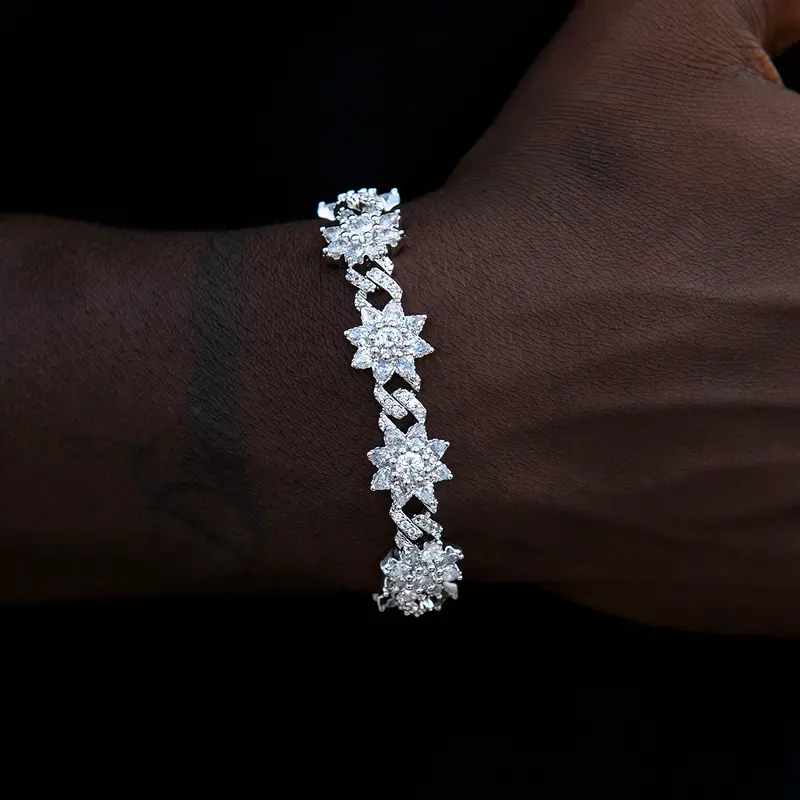 Diamond Infinity Flower Bangle – Elegant Floral-Inspired Jewelry 1