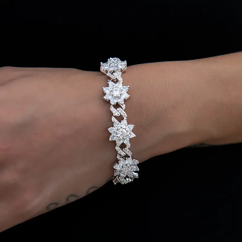 Diamond Infinity Flower Bracelet – Floral Symbolism With Sparkle 1